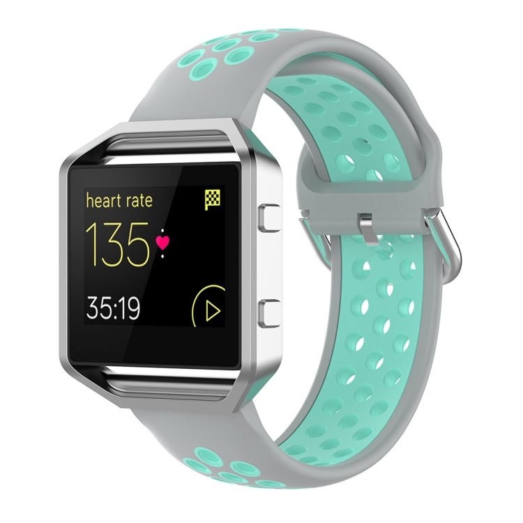 Per Fitbit Versa 2 / Versa / Versa Lite / Blaze 23mm Cinturino sportivo in silicone bicolore con cinturino di ricambio