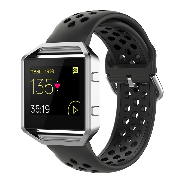 Per Fitbit Versa 2 / Versa / Versa Lite / Blaze 23mm Cinturino sportivo in silicone bicolore con cinturino di ricambio