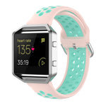 Per Fitbit Versa 2 / Versa / Versa Lite / Blaze 23mm Cinturino sportivo in silicone bicolore con cinturino di ricambio