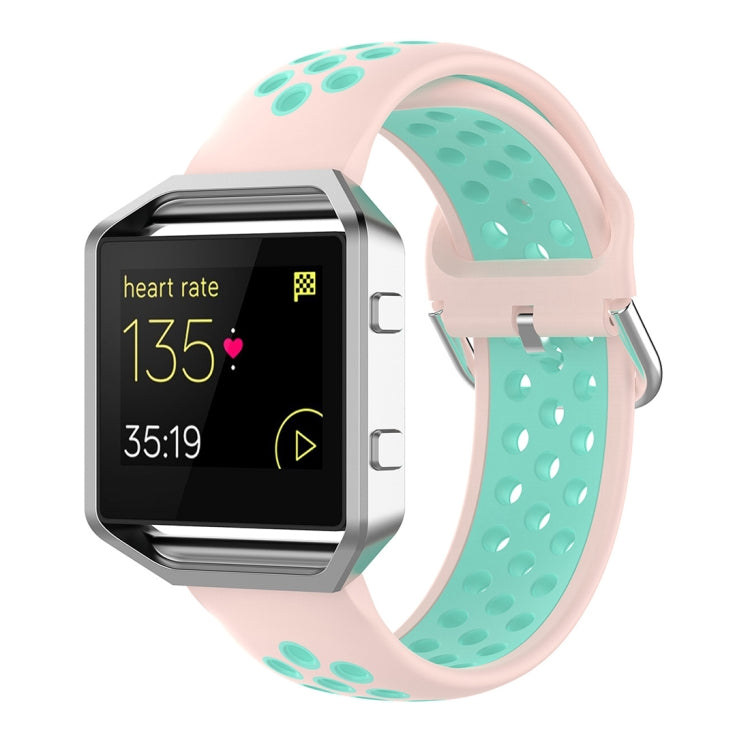 Per Fitbit Versa 2 / Versa / Versa Lite / Blaze 23mm Cinturino sportivo in silicone bicolore con cinturino di ricambio