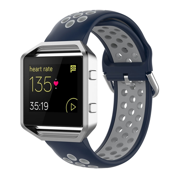 Per Fitbit Versa 2 / Versa / Versa Lite / Blaze 23mm Cinturino sportivo in silicone bicolore con cinturino di ricambio