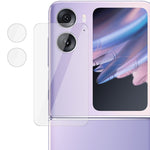 1 set di anello di protezione per fotocamera posteriore in vetro temperato imak + adesivo per schermo posteriore in vetro, For OPPO Find N2 Flip 5G