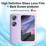 1 set di anello di protezione per fotocamera posteriore in vetro temperato imak + adesivo per schermo posteriore in vetro, For OPPO Find N2 Flip 5G