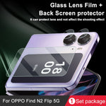 1 set di anello di protezione per fotocamera posteriore in vetro temperato imak + adesivo per schermo posteriore in vetro, For OPPO Find N2 Flip 5G