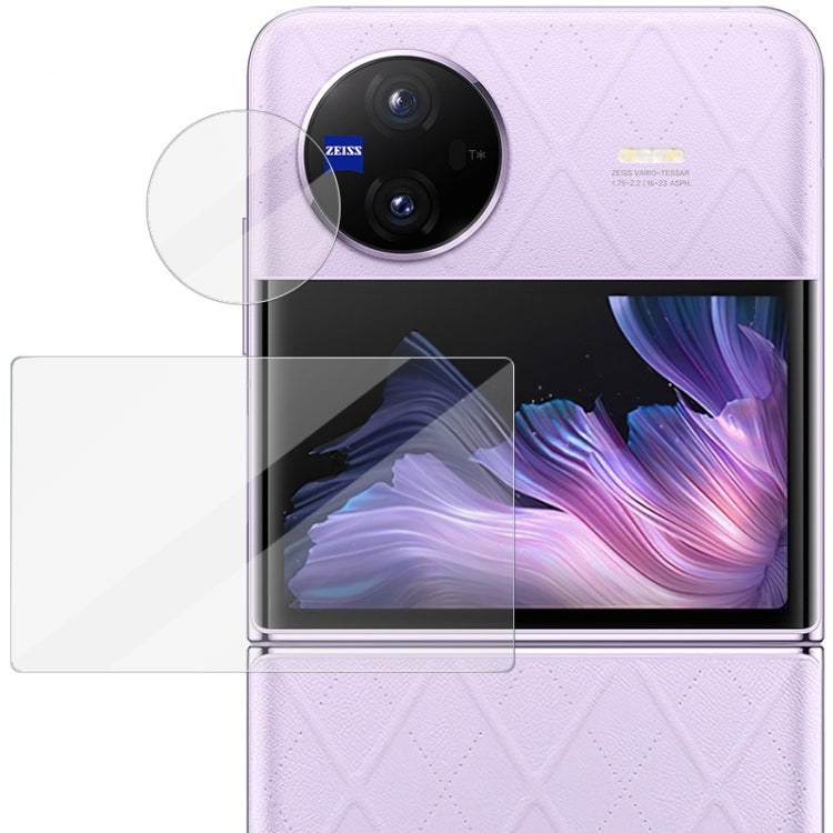 1 set di anello di protezione per fotocamera posteriore in vetro temperato imak + adesivo per schermo posteriore in vetro, For vivo X Flip
