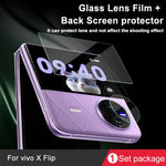 1 set di anello di protezione per fotocamera posteriore in vetro temperato imak + adesivo per schermo posteriore in vetro, For vivo X Flip