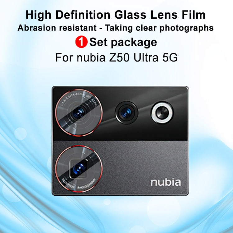 Pellicola per obiettivo in vetro per fotocamera posteriore IMAK, confezione da 1 set, For ZTE nubia Z50 Ultra 5G