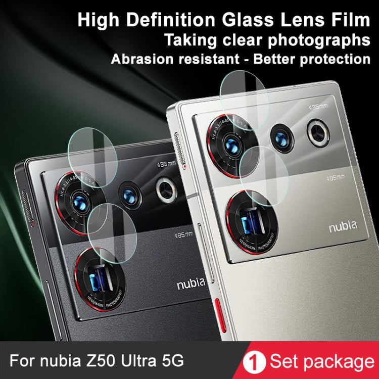Pellicola per obiettivo in vetro per fotocamera posteriore IMAK, confezione da 1 set, For ZTE nubia Z50 Ultra 5G