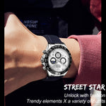 OLEVS 2875 Cronografo sportivo multifunzionale da uomo Orologio al quarzo impermeabile