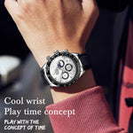 OLEVS 2875 Cronografo sportivo multifunzionale da uomo Orologio al quarzo impermeabile