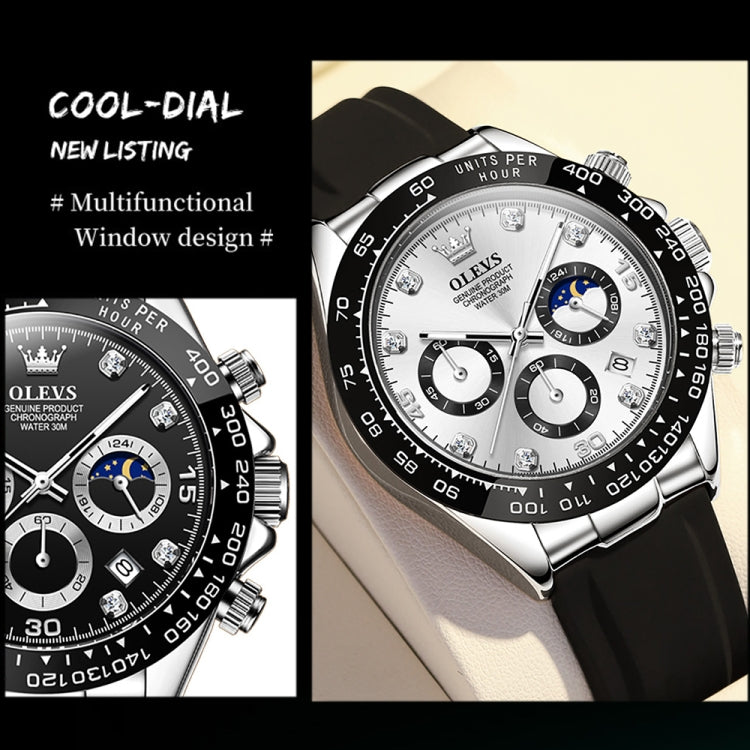 OLEVS 2875 Cronografo sportivo multifunzionale da uomo Orologio al quarzo impermeabile