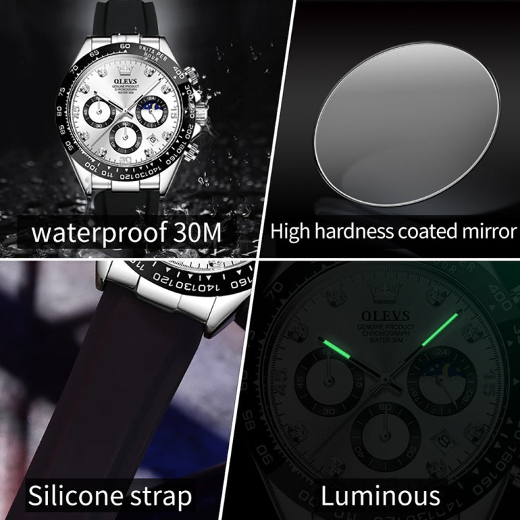 OLEVS 2875 Cronografo sportivo multifunzionale da uomo Orologio al quarzo impermeabile