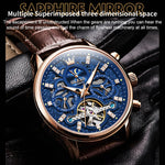 OLEVS 6658 Orologio meccanico da uomo con cinturino in pelle impermeabile luminoso