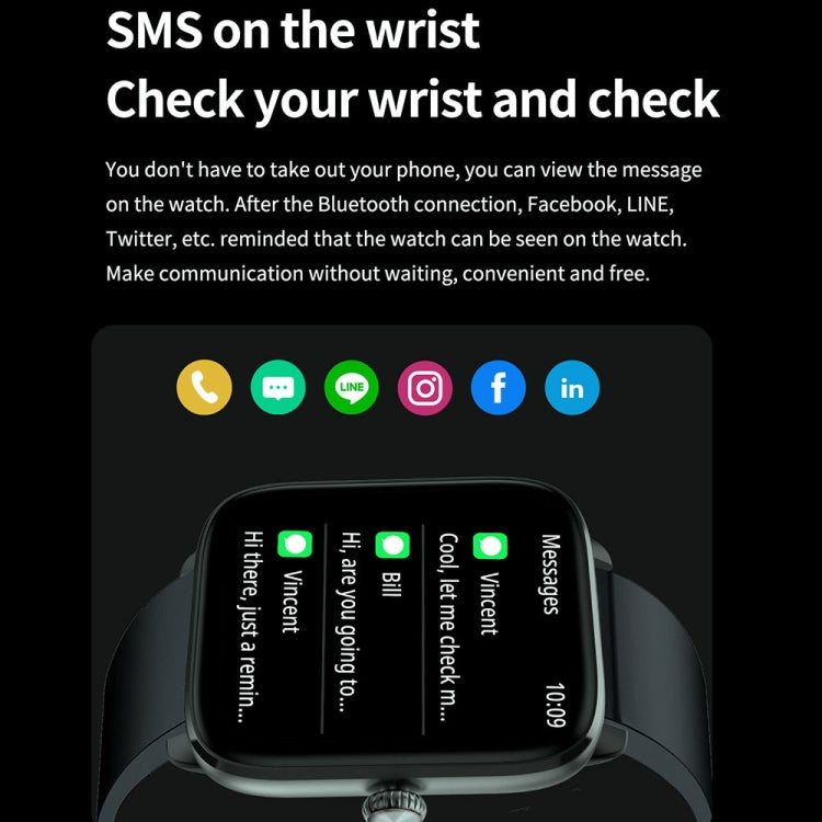 T20 Smart Watch con cinturino in silicone impermeabile IP67 da 1,96 pollici, supporta chiamate Bluetooth dual-mode / monitoraggio della frequenza cardiaca