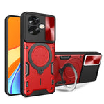 Custodia per telefono con supporto magnetico per camshield scorrevole con texture CD, For OPPO A79 5G Global