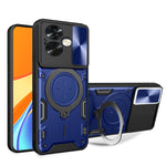 Custodia per telefono con supporto magnetico per camshield scorrevole con texture CD, For OPPO A79 5G Global