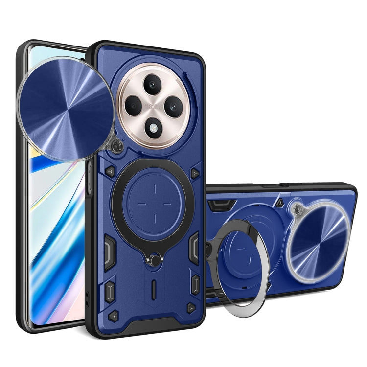 Custodia per telefono con supporto magnetico per camshield scorrevole con texture CD, For OPPO A3x 5G India / A3x 4G, For OPPO Reno12 F 5G Global, For OPPO A3 Pro 5G India, For OPPO Reno12 Pro 5G Global