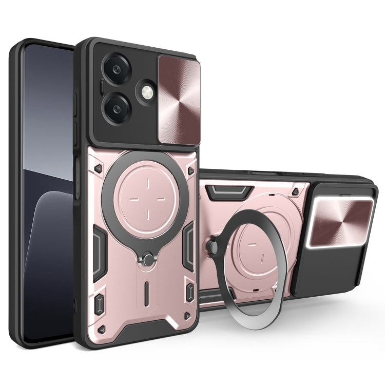 Custodia per telefono con supporto magnetico per camshield scorrevole con texture CD, For OPPO A3x 5G India / A3x 4G, For OPPO Reno12 F 5G Global, For OPPO A3 Pro 5G India, For OPPO Reno12 Pro 5G Global