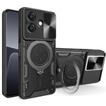 Custodia per telefono con supporto magnetico per camshield scorrevole con texture CD, For OPPO A3x 5G India / A3x 4G, For OPPO Reno12 F 5G Global, For OPPO A3 Pro 5G India, For OPPO Reno12 Pro 5G Global