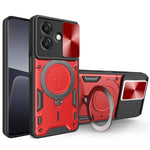 Custodia per telefono con supporto magnetico per camshield scorrevole con texture CD, For OPPO A3x 5G India / A3x 4G, For OPPO Reno12 F 5G Global, For OPPO A3 Pro 5G India, For OPPO Reno12 Pro 5G Global
