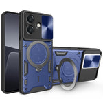 Custodia per telefono con supporto magnetico per camshield scorrevole con texture CD, For OPPO A3x 5G India / A3x 4G, For OPPO Reno12 F 5G Global, For OPPO A3 Pro 5G India, For OPPO Reno12 Pro 5G Global