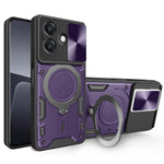 Custodia per telefono con supporto magnetico per camshield scorrevole con texture CD, For OPPO A3x 5G India / A3x 4G, For OPPO Reno12 F 5G Global, For OPPO A3 Pro 5G India, For OPPO Reno12 Pro 5G Global