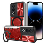 Custodia per telefono con supporto magnetico per camshield scorrevole con texture CD, For OPPO A3x 5G India / A3x 4G, For OPPO Reno12 F 5G Global, For OPPO A3 Pro 5G India, For OPPO Reno12 Pro 5G Global