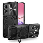Custodia per telefono con supporto magnetico per camshield scorrevole con texture CD, For OPPO Reno14 F 5G Global, For OPPO A5 5G Global / A5x 5G, For OPPO Reno14 5G Global, For OPPO A59 5G Global