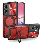 Custodia per telefono con supporto magnetico per camshield scorrevole con texture CD, For OPPO Reno14 F 5G Global, For OPPO A5 5G Global / A5x 5G, For OPPO Reno14 5G Global, For OPPO A59 5G Global