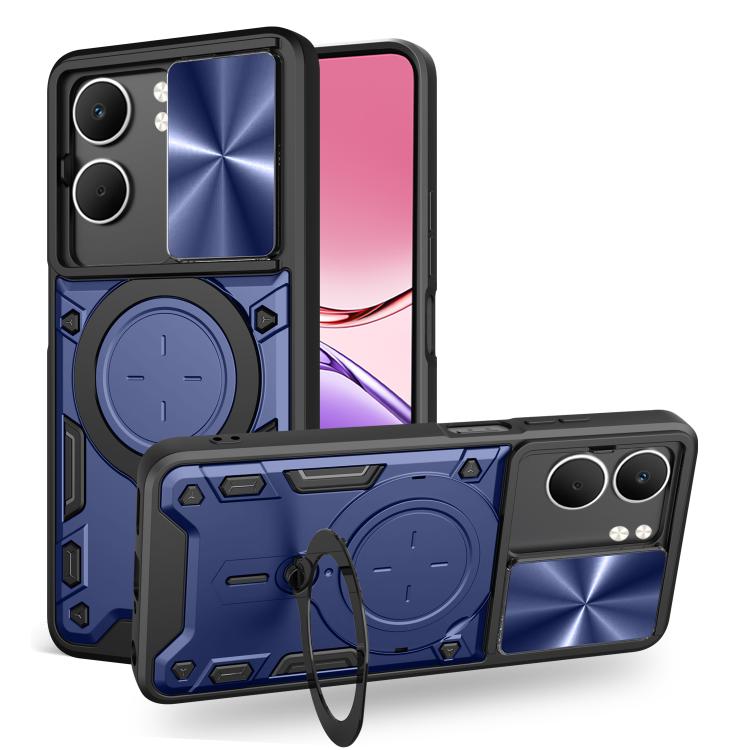 Custodia per telefono con supporto magnetico per camshield scorrevole con texture CD, For OPPO Reno14 F 5G Global, For OPPO A5 5G Global / A5x 5G, For OPPO Reno14 5G Global, For OPPO A59 5G Global