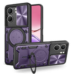 Custodia per telefono con supporto magnetico per camshield scorrevole con texture CD, For OPPO Reno14 F 5G Global, For OPPO A5 5G Global / A5x 5G, For OPPO Reno14 5G Global, For OPPO A59 5G Global