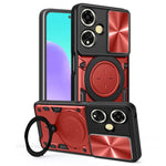 Custodia per telefono con supporto magnetico per camshield scorrevole con texture CD, For OPPO Reno14 F 5G Global, For OPPO A5 5G Global / A5x 5G, For OPPO Reno14 5G Global, For OPPO A59 5G Global
