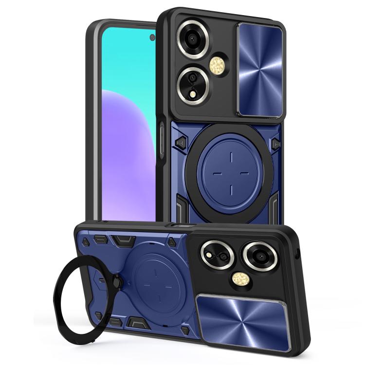 Custodia per telefono con supporto magnetico per camshield scorrevole con texture CD, For OPPO Reno14 F 5G Global, For OPPO A5 5G Global / A5x 5G, For OPPO Reno14 5G Global, For OPPO A59 5G Global
