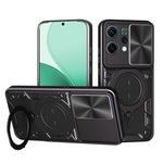 Custodia per telefono con supporto magnetico per camshield scorrevole con texture CD, For OPPO Reno14 F 5G Global, For OPPO A5 5G Global / A5x 5G, For OPPO Reno14 5G Global, For OPPO A59 5G Global