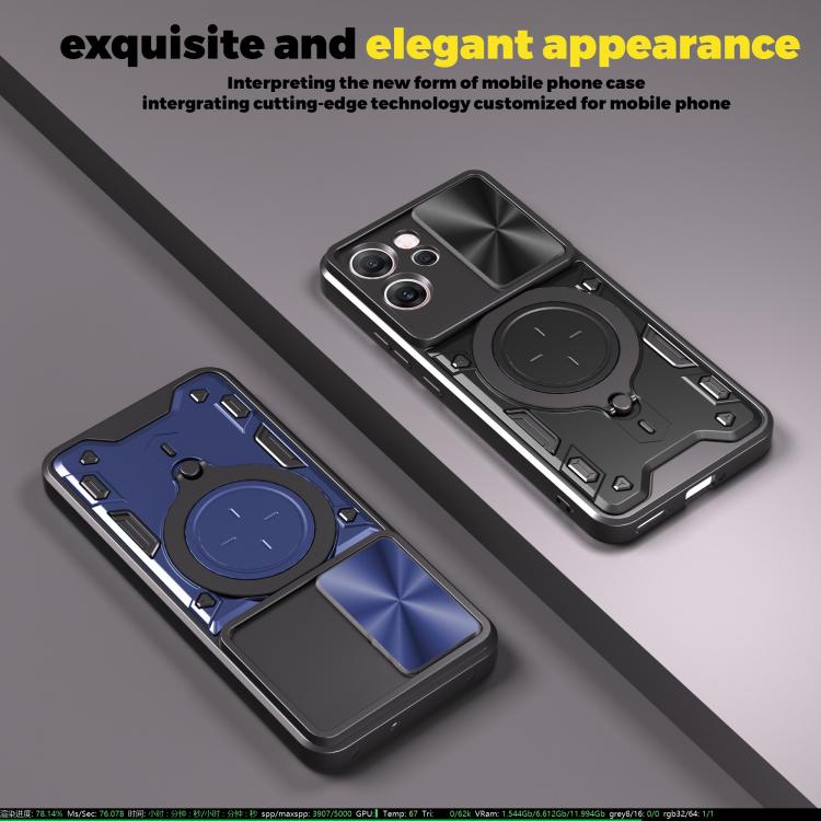 Custodia per telefono con supporto magnetico per camshield scorrevole con texture CD, For OPPO Reno14 F 5G Global, For OPPO A5 5G Global / A5x 5G, For OPPO Reno14 5G Global, For OPPO A59 5G Global