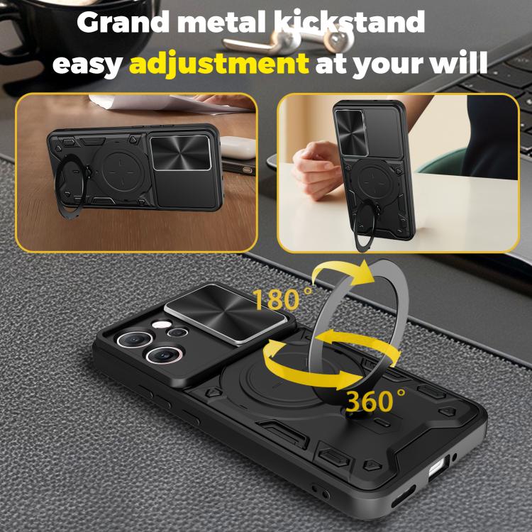 Custodia per telefono con supporto magnetico per camshield scorrevole con texture CD, For OPPO Reno14 F 5G Global, For OPPO A5 5G Global / A5x 5G, For OPPO Reno14 5G Global, For OPPO A59 5G Global