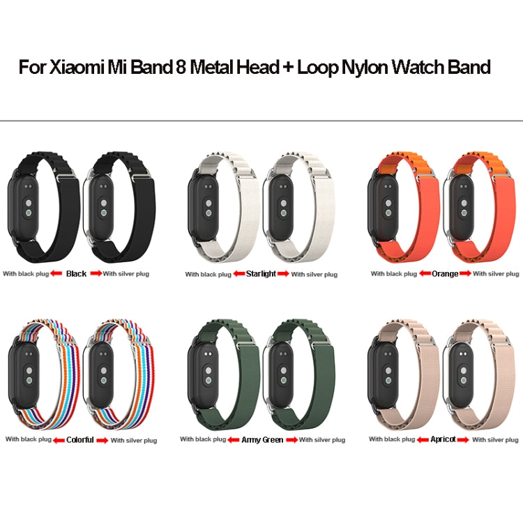 Cinturino in nylon con passante in metallo, For Xiaomi Mi Band 8