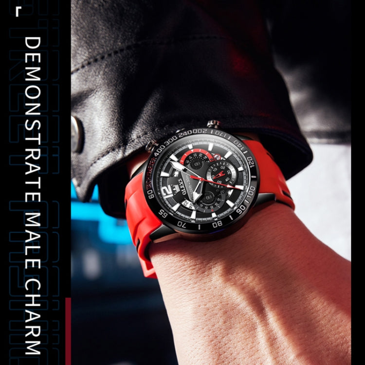 OLEVS 9936 Orologio al quarzo impermeabile sportivo multifunzionale da uomo