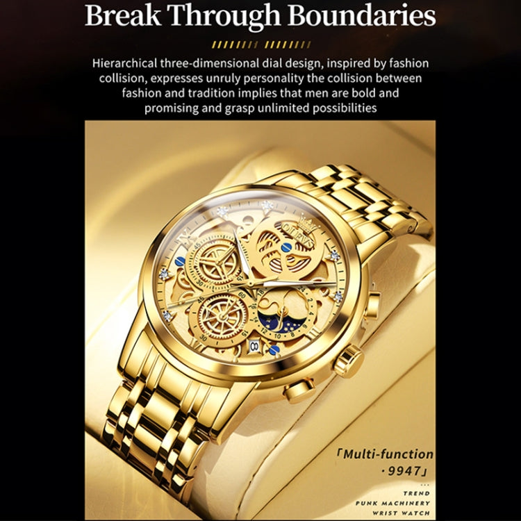 Orologio al quarzo impermeabile multifunzionale da uomo OLEVS 9947