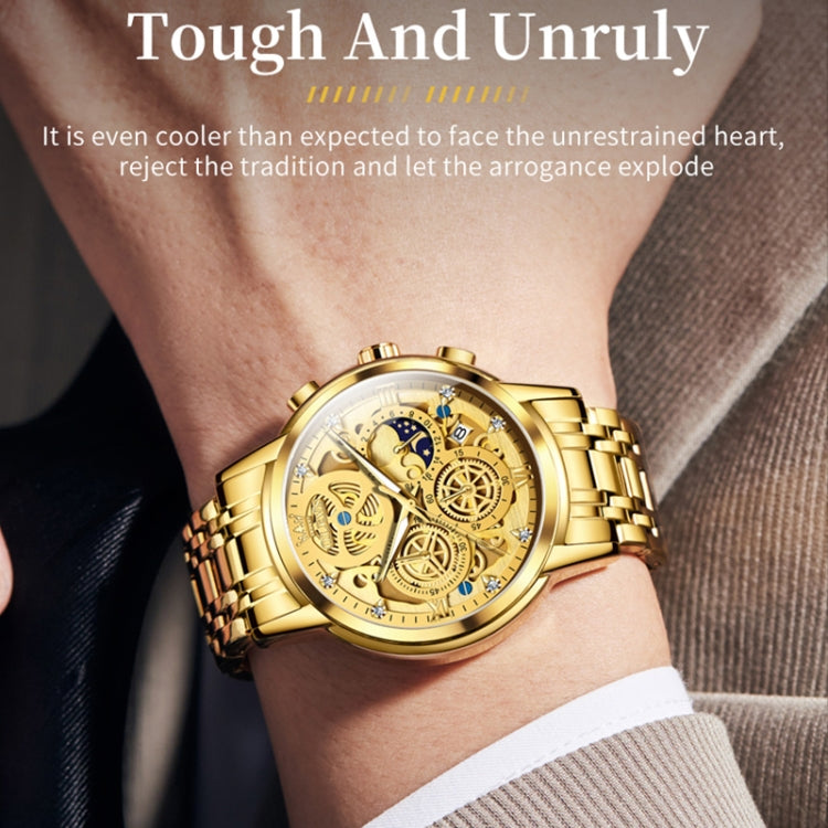 Orologio al quarzo impermeabile multifunzionale da uomo OLEVS 9947