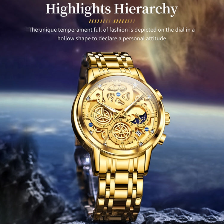 Orologio al quarzo impermeabile multifunzionale da uomo OLEVS 9947