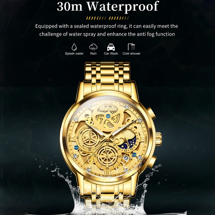 Orologio al quarzo impermeabile multifunzionale da uomo OLEVS 9947