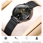 OLEVS 5869 Orologio al quarzo da donna con cinturino in acciaio impermeabile