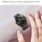 OLEVS 5869 Orologio al quarzo da donna con cinturino in acciaio impermeabile