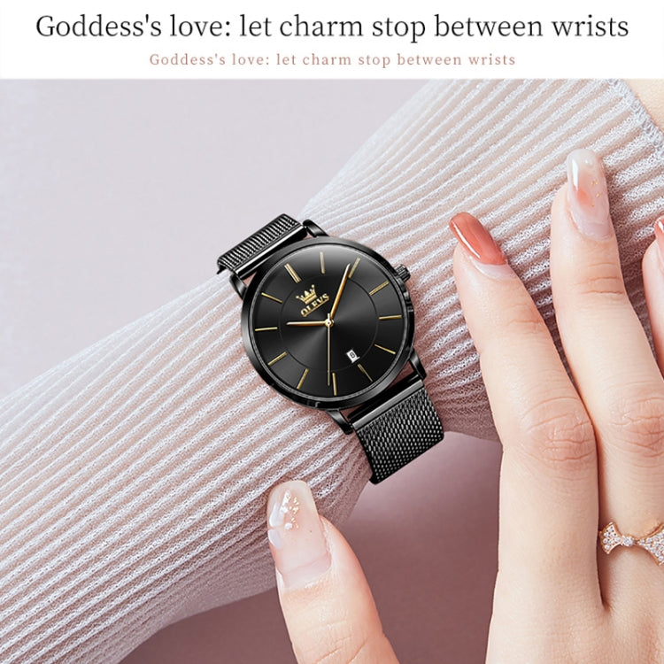 OLEVS 5869 Orologio al quarzo da donna con cinturino in acciaio impermeabile