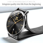 OLEVS 5869 Orologio al quarzo da donna con cinturino in acciaio impermeabile