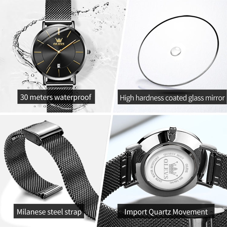 OLEVS 5869 Orologio al quarzo da donna con cinturino in acciaio impermeabile