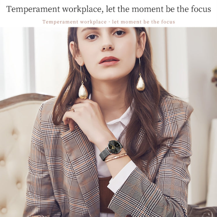 OLEVS 5869 Orologio al quarzo da donna con cinturino in acciaio impermeabile