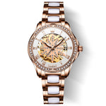 OLEVS 6681 Orologio meccanico impermeabile cavo multifunzionale da donna