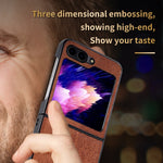 Custodia in pelle goffrata per Samsung Galaxy Z Fold5